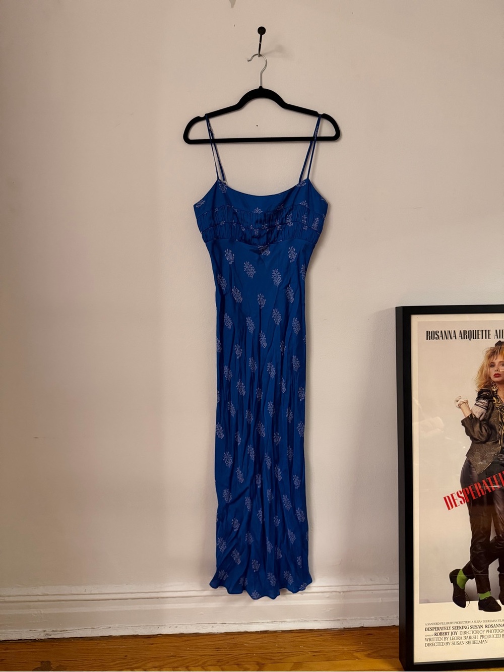 Ciao Lucia Blue Printed Midi Slip Dress